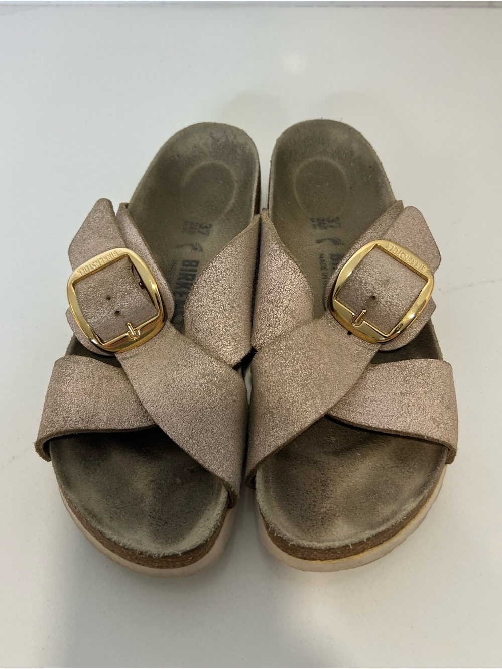 Gold Buckle Birkenstocks size 37 Women’s
